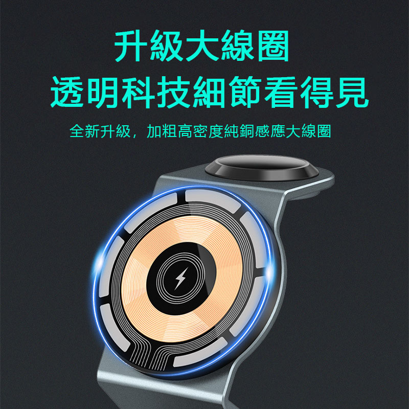 2024新款適用蘋果magsafe三合一磁吸無線充電器