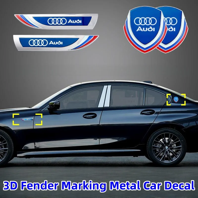 2024新款--3D葉片葉板側標車身擋泥板金属裝飾（2PCS）