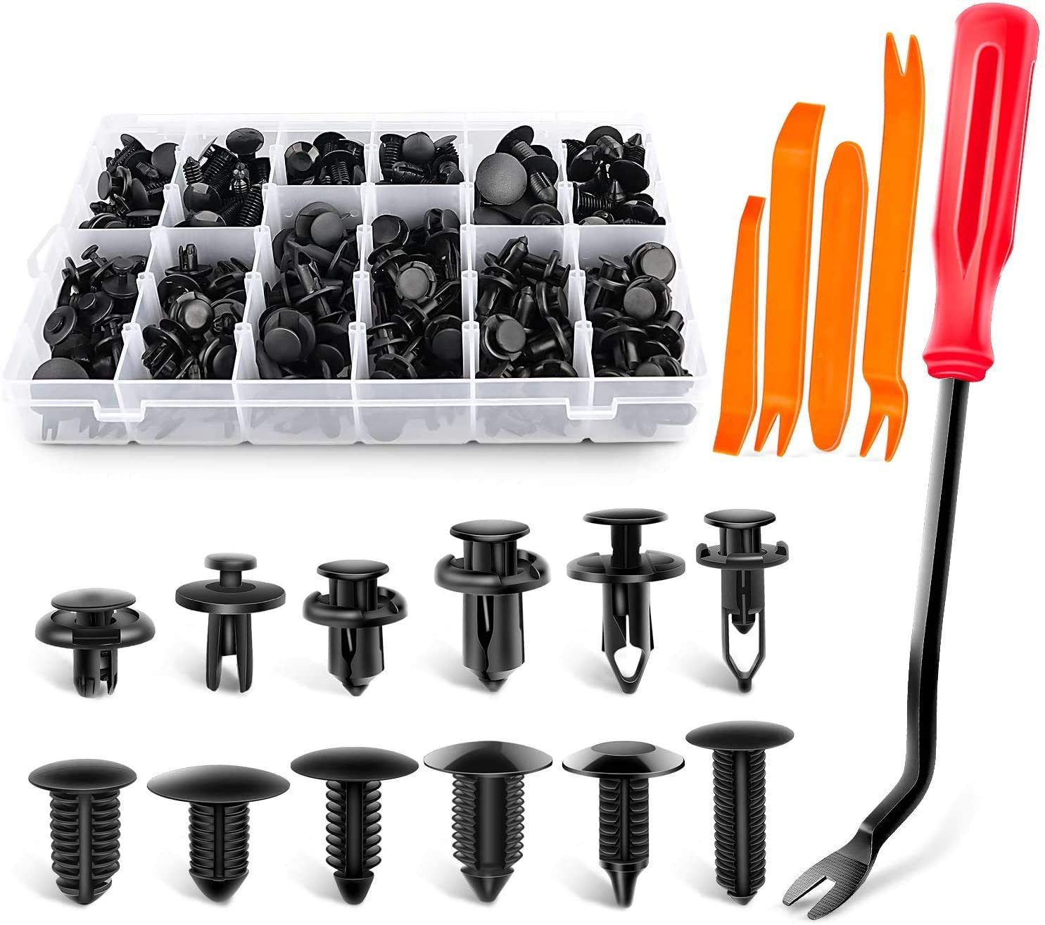 【240PCS】通用款汽車保險桿塑膠卡扣盒裝【型號齊全】