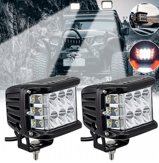 【買一送一】汽車改裝爆閃LED雙色燈 45W 三面發光