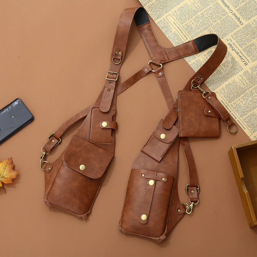 【Anti-theft Harness】復古朋克多功能皮革隱形防盜背帶