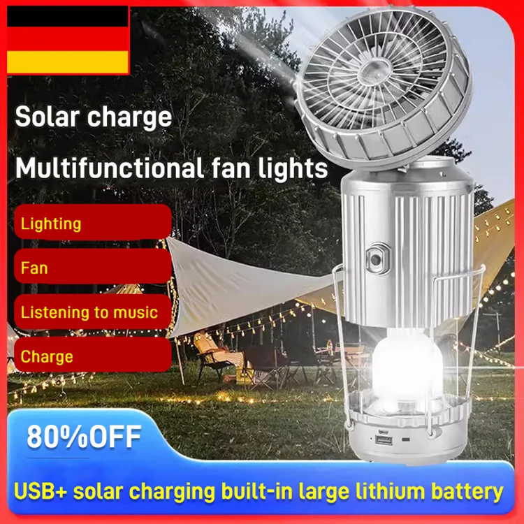 Solar Multifunctional Camping Fan Light