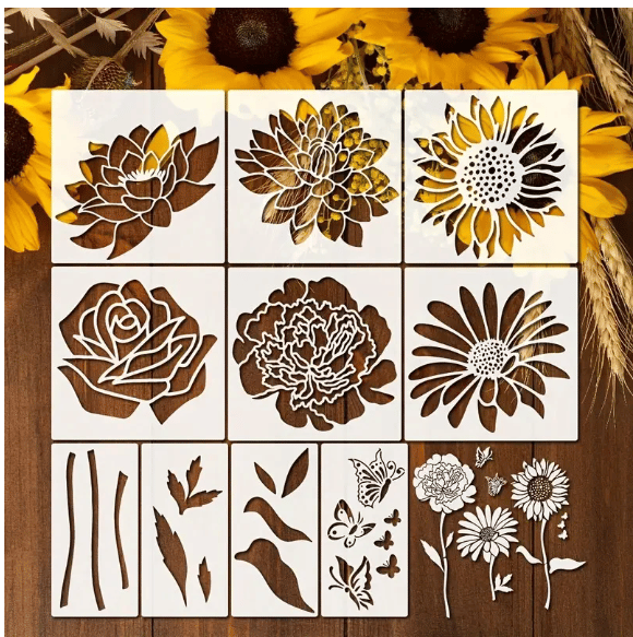 【DIY 裝飾】野花繪畫模板 可重複使用