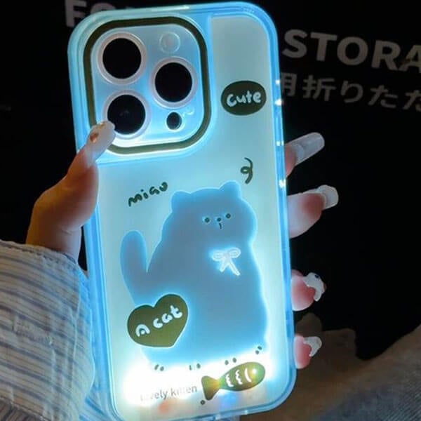 卡通貓發光手機殼【下單贈送手機屏幕膜】