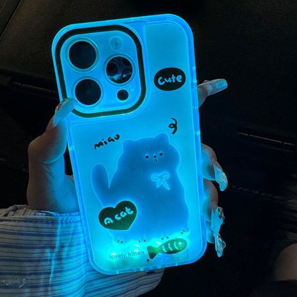 卡通貓發光手機殼【下單贈送手機屏幕膜】