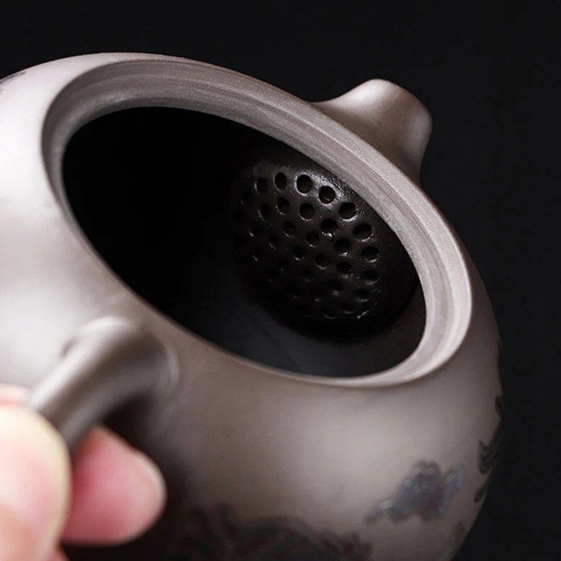 龍鳳呈祥紫砂壺遇熱變色功夫茶具