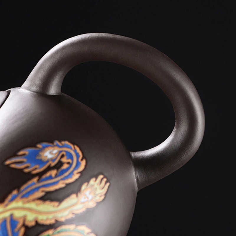 龍鳳呈祥紫砂壺遇熱變色功夫茶具