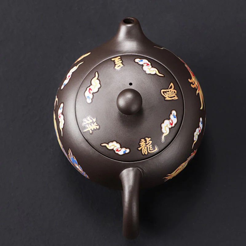 龍鳳呈祥紫砂壺遇熱變色功夫茶具