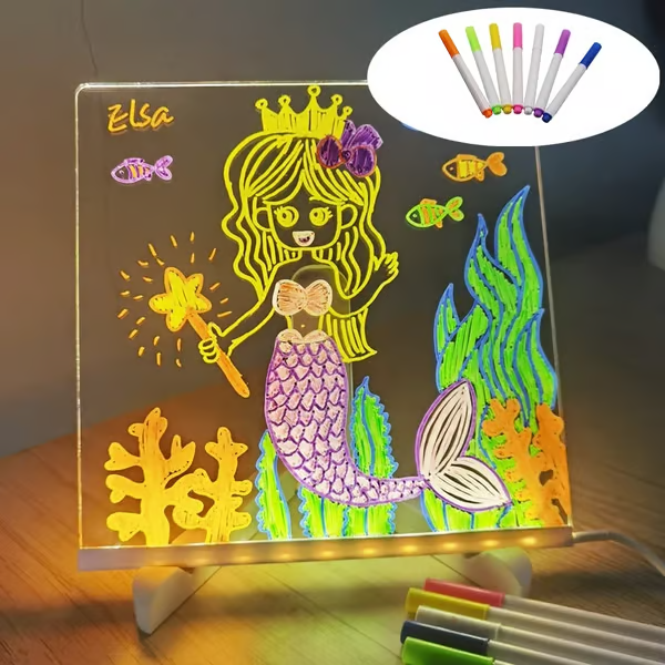 【聖誕禮物-買一送一】創意LED 彩色筆記事板