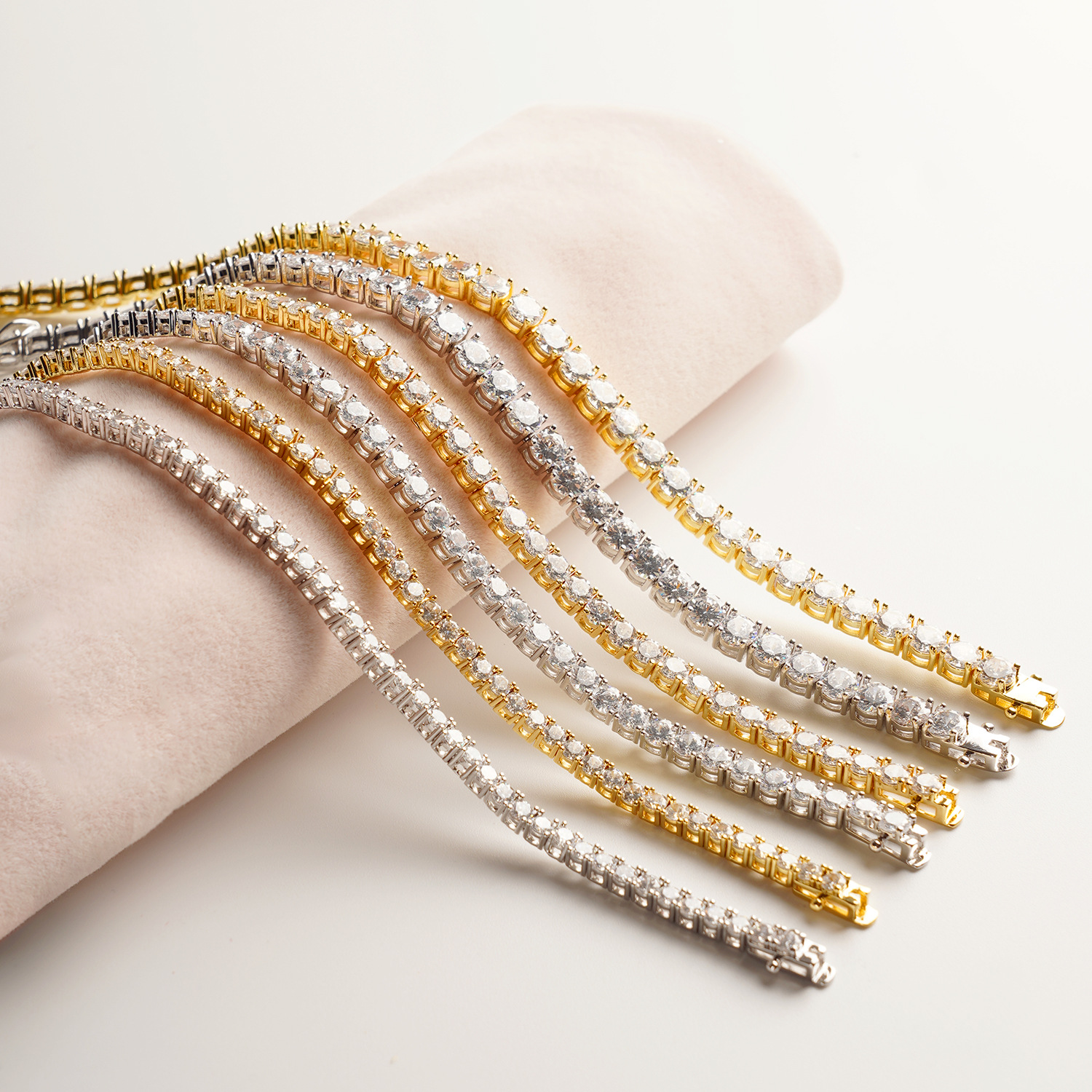 歐美爆款！桑莫石鑲鑽Tennis Bracelet高級手鏈【男女同款】送精美禮盒