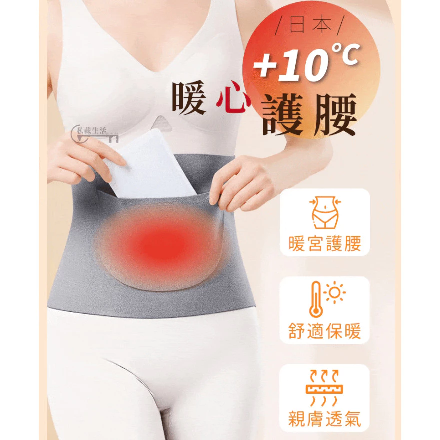 行動小暖爐-發熱持續８小時-德絨保暖護腰帶加口袋