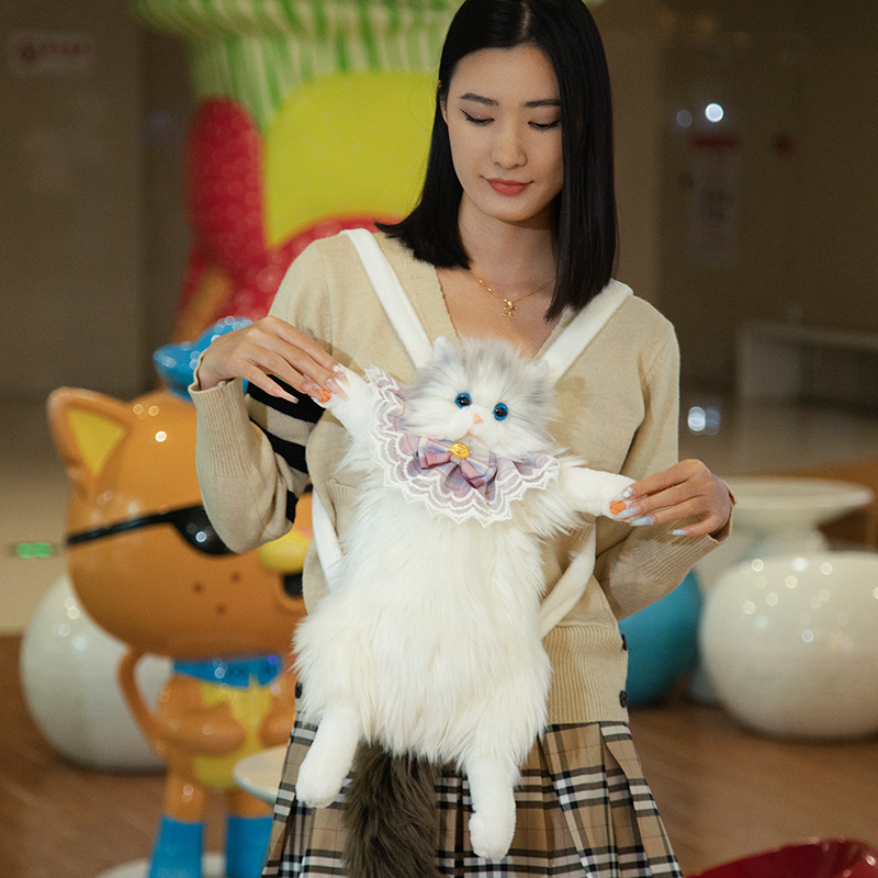 【清倉促銷最後三隻，一模一樣的貓咪玩偶】柔軟超逼真布偶貓玩偶，足逼真的陪伴，親子互動好夥伴，安全超逼真布偶貓背包玩偶！