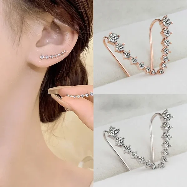 【清倉！買三送三】韓式優雅七星鑽石耳環【贈送精美禮盒】