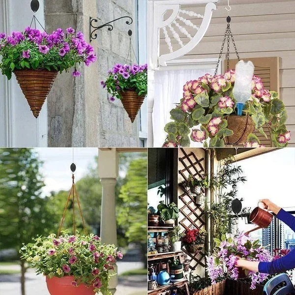 【網路熱銷20只裝】創意可升降花籃掛鉤，適用於花園籃、花盆、餵鳥器、鳥籠、風鈴