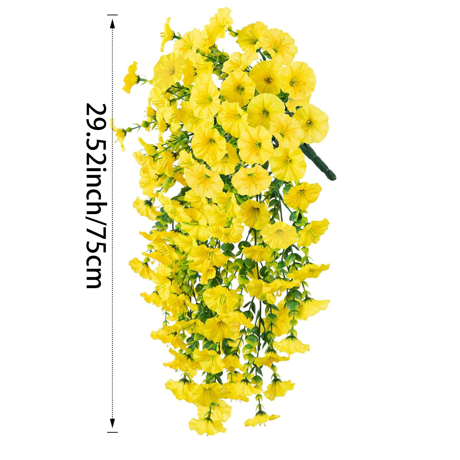 【買三送三】5叉大束尤加利牽牛花絹花綠植抗紫外線人造花戶外庭院壁掛藤條仿真花