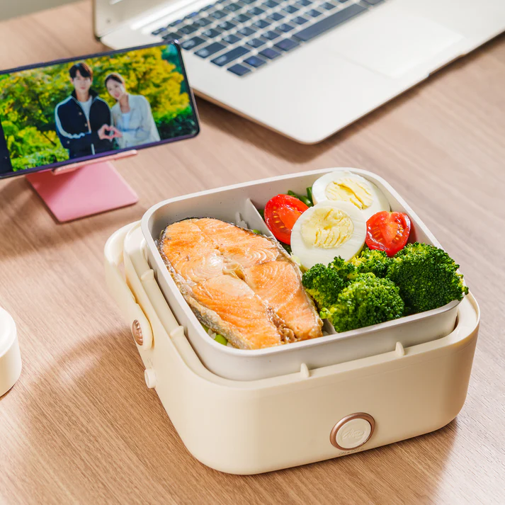 【省$1110,送精美手提包+不銹鋼餐具】one-meter  熊夯熱飯盒｜陶瓷三格無蒸汽免加水超靜音 x 70°C恆溫循環加熱