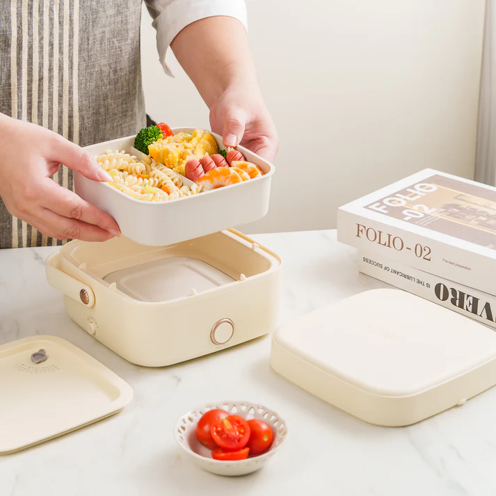 【省$1110,送精美手提包+不銹鋼餐具】one-meter  熊夯熱飯盒｜陶瓷三格無蒸汽免加水超靜音 x 70°C恆溫循環加熱