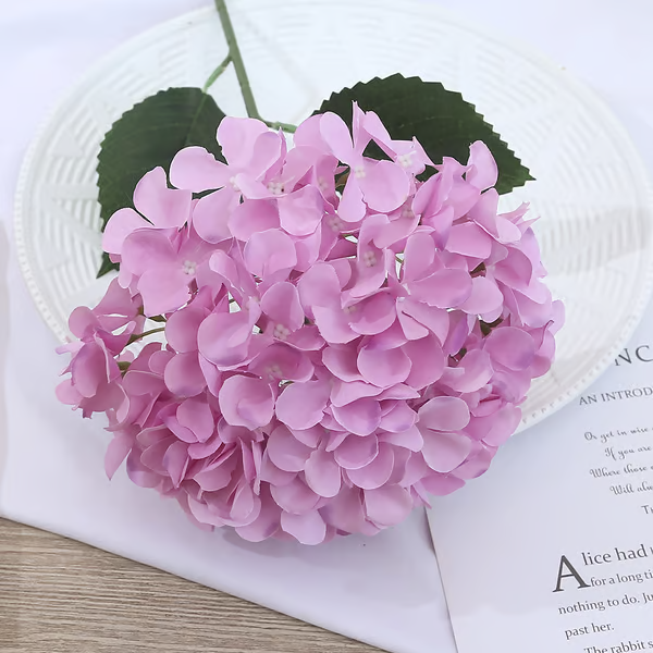 【買三送三】大隻戶外紫嫣单只磨毛绣球 DIY婚庆绣球花仿真花 摄影拍摄道具摆件人造繡球花 