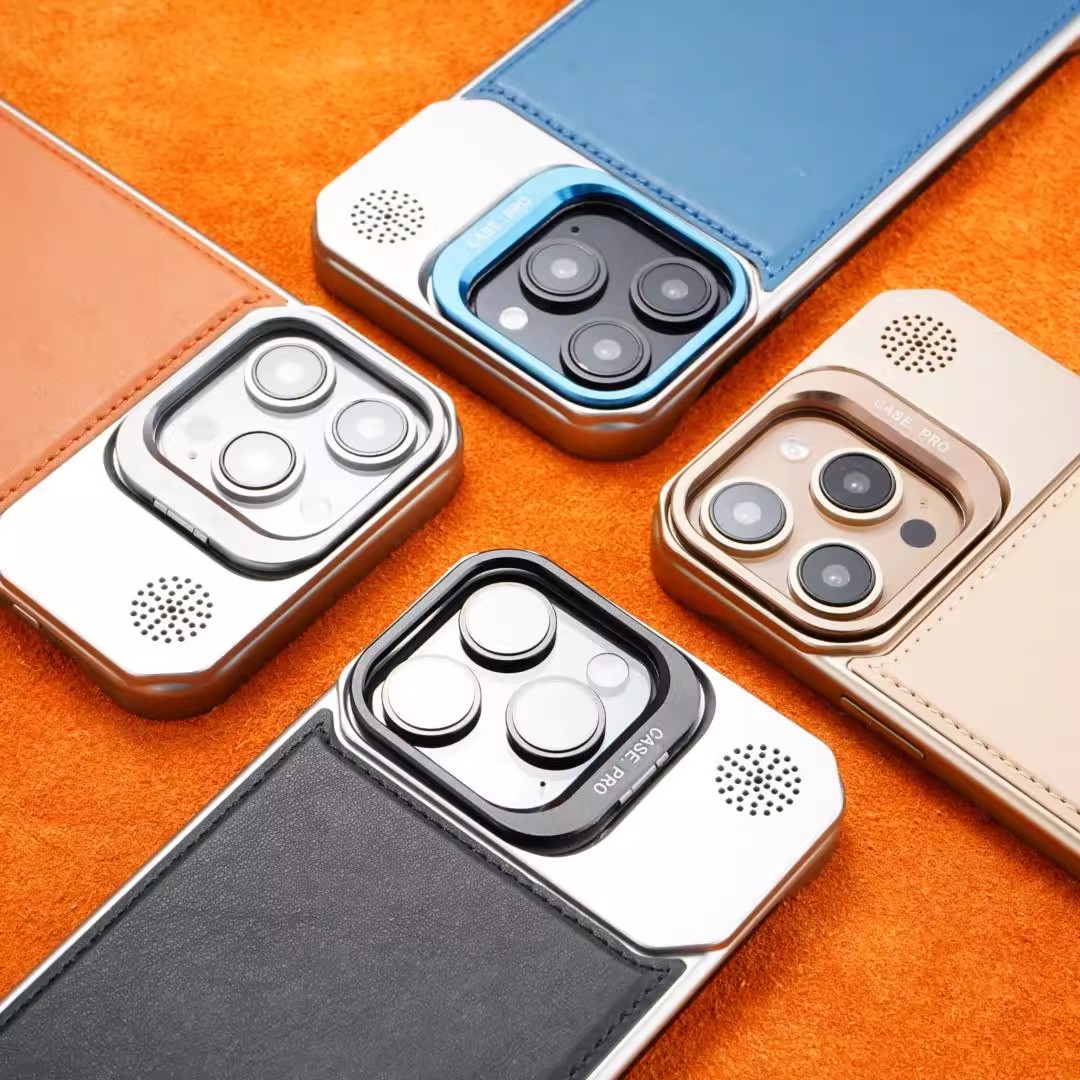適用於iPhone Samsung香薰皮革金屬無邊框磁吸防摔保護套