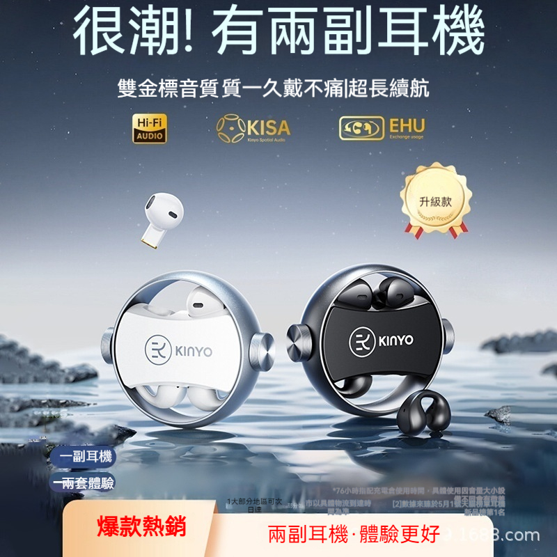【2025熱銷】旋轉便攜雙耳機｜耳夾+入耳雙模式・轉軸式減壓設計｜藍牙6.0閃連・雙通道技術｜0.06s超低遊戲延遲・76小時長續航