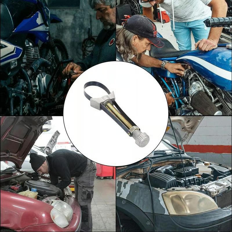 全新汽車直徑可調式機油濾清器拆卸附扳手工具