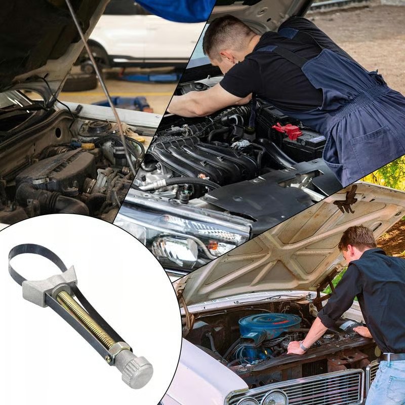 全新汽車直徑可調式機油濾清器拆卸附扳手工具