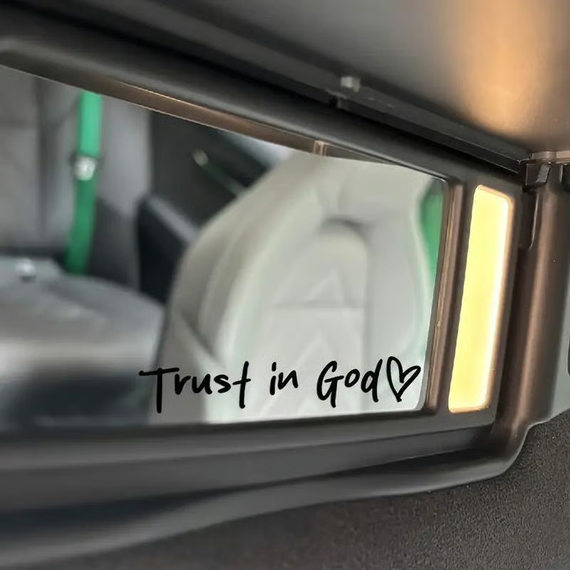 相信上帝汽車後視鏡貼紙，理想的基督教禮物