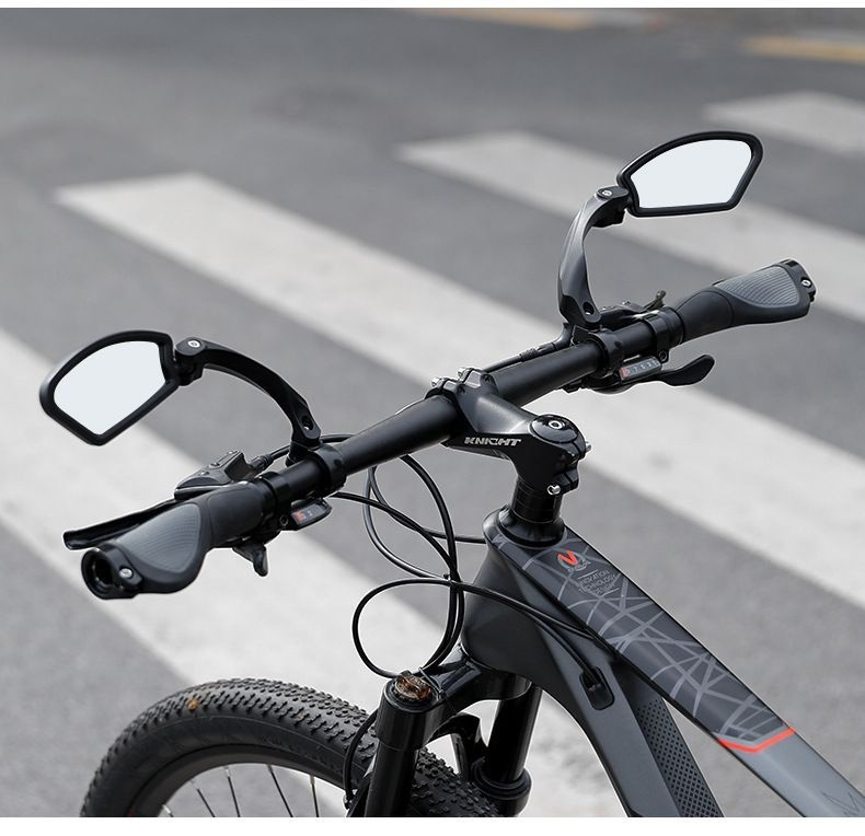 自行車後視鏡 360° 旋轉可調節自行車車把鏡加寬不銹鋼鏡片