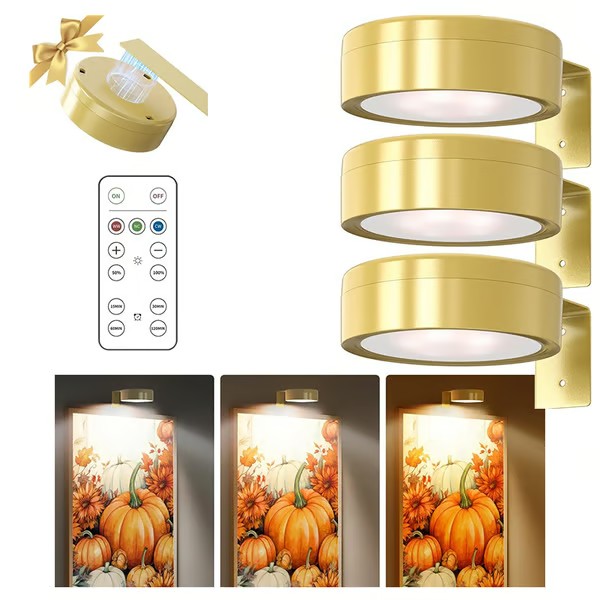 【買一送一】北歐極簡風 LED無線磁吸壁燈 RGB多色可調