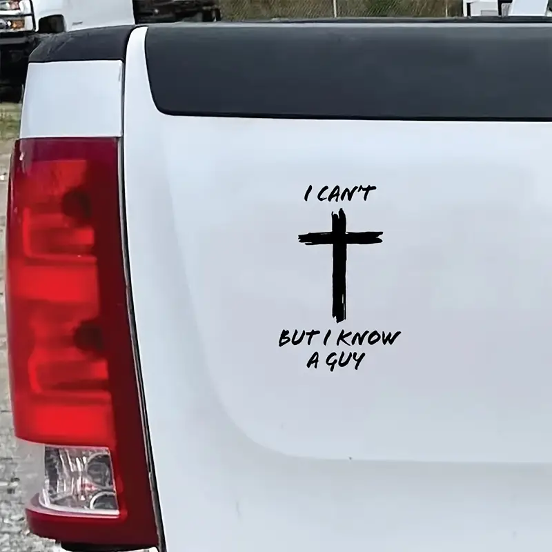 I Can't, But I Know A Guy - 基督教耶穌十字架汽車乙烯基貼花保險桿貼紙