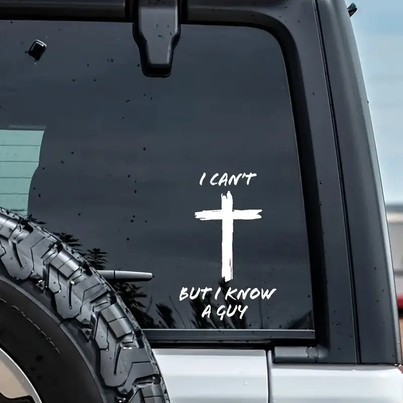 I Can't, But I Know A Guy - 基督教耶穌十字架汽車乙烯基貼花保險桿貼紙